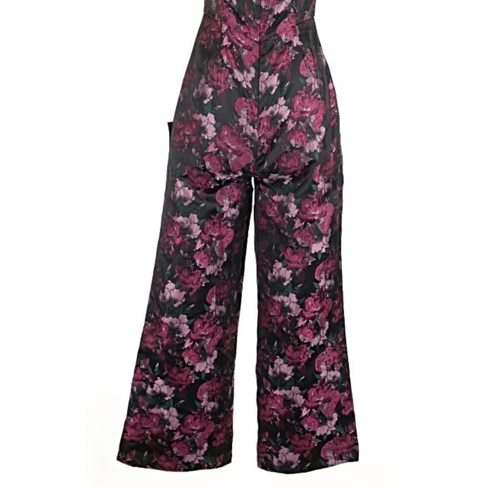 NWT Lulus jewel tone floral jumpsuit, size Medium - Picture 4 of 14